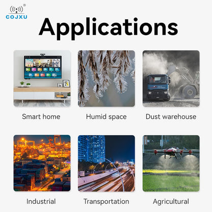 CoJXU Applications Smart Humid space Dust warehouse Industrial Transportation Agricultural home .