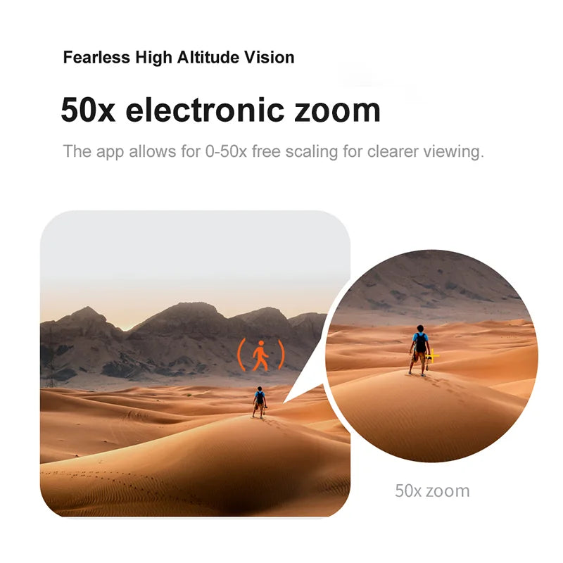 V88 Drone, the app allows for fearless high altitude vision 50x electronic zoom