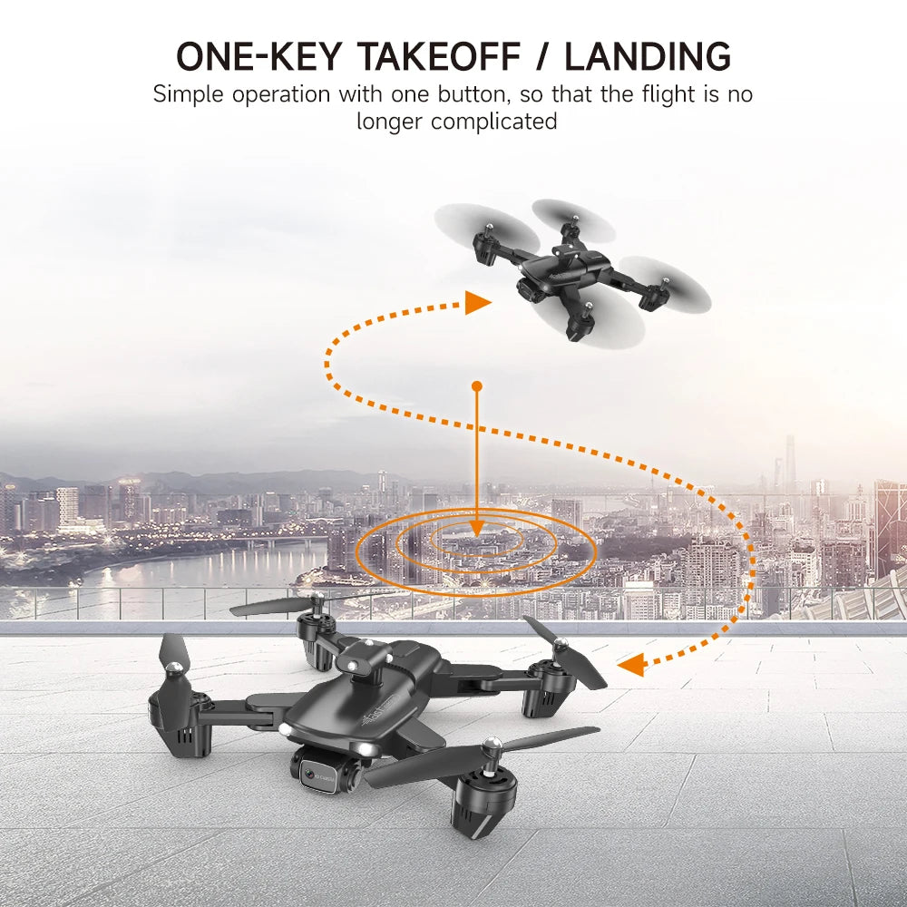 QJ F184 Drone - 4K Dual Camera WiFi FPV One Button Obstacle Avoidance Smart Follow 360° Quadcopter RC Helicopter Toy Gifts 23 QJ F184 Drone, one-key takeoff landing simple operation with one button . so