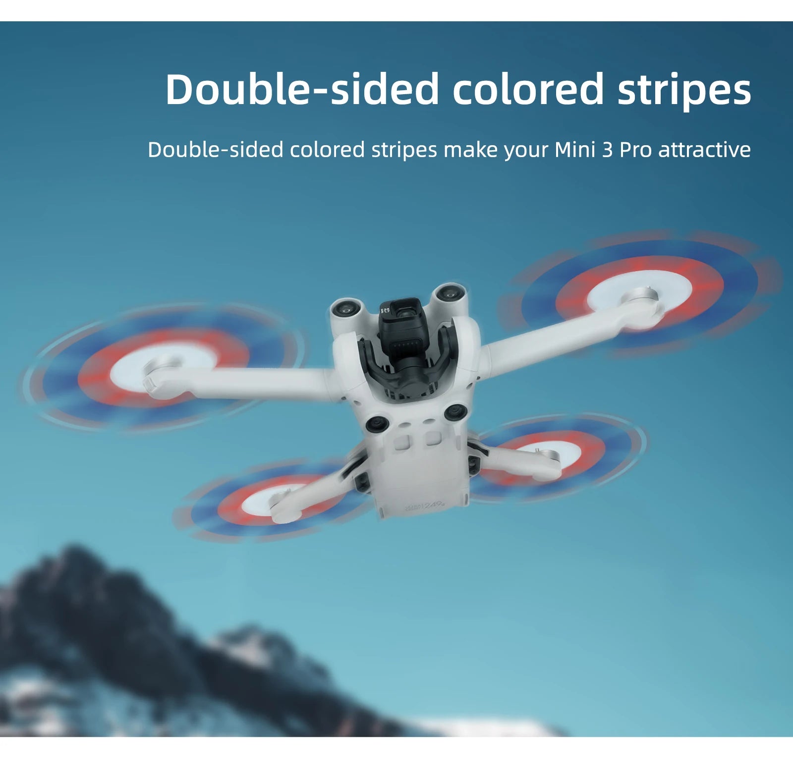 DJI Mini 3 Propeller, Double-sided colored stripes Make your Mini 3 Pro attractive D G stripes .
