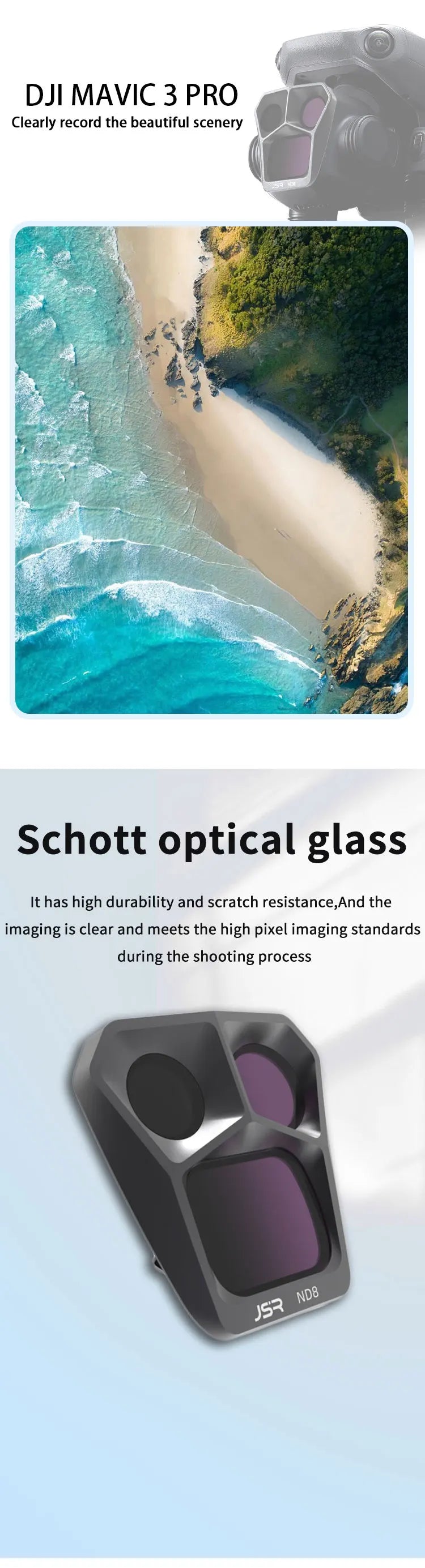 Camera Filter Set for DJI Mavic 3 Pro Camera, DJI MAVIC 3 PRO Clearly record the beautiful scenery Schott optical glass It