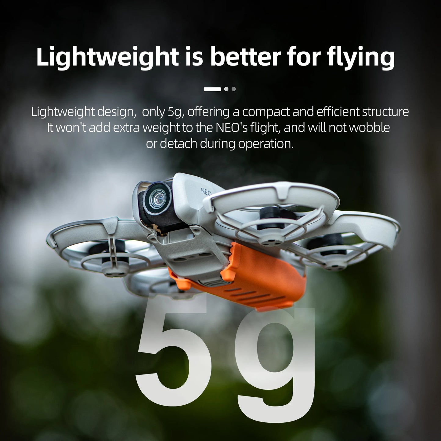 The STARTRC Anti-drop Protective Case for DJI Neo Battery offers a lightweight design weighing only 5g.
