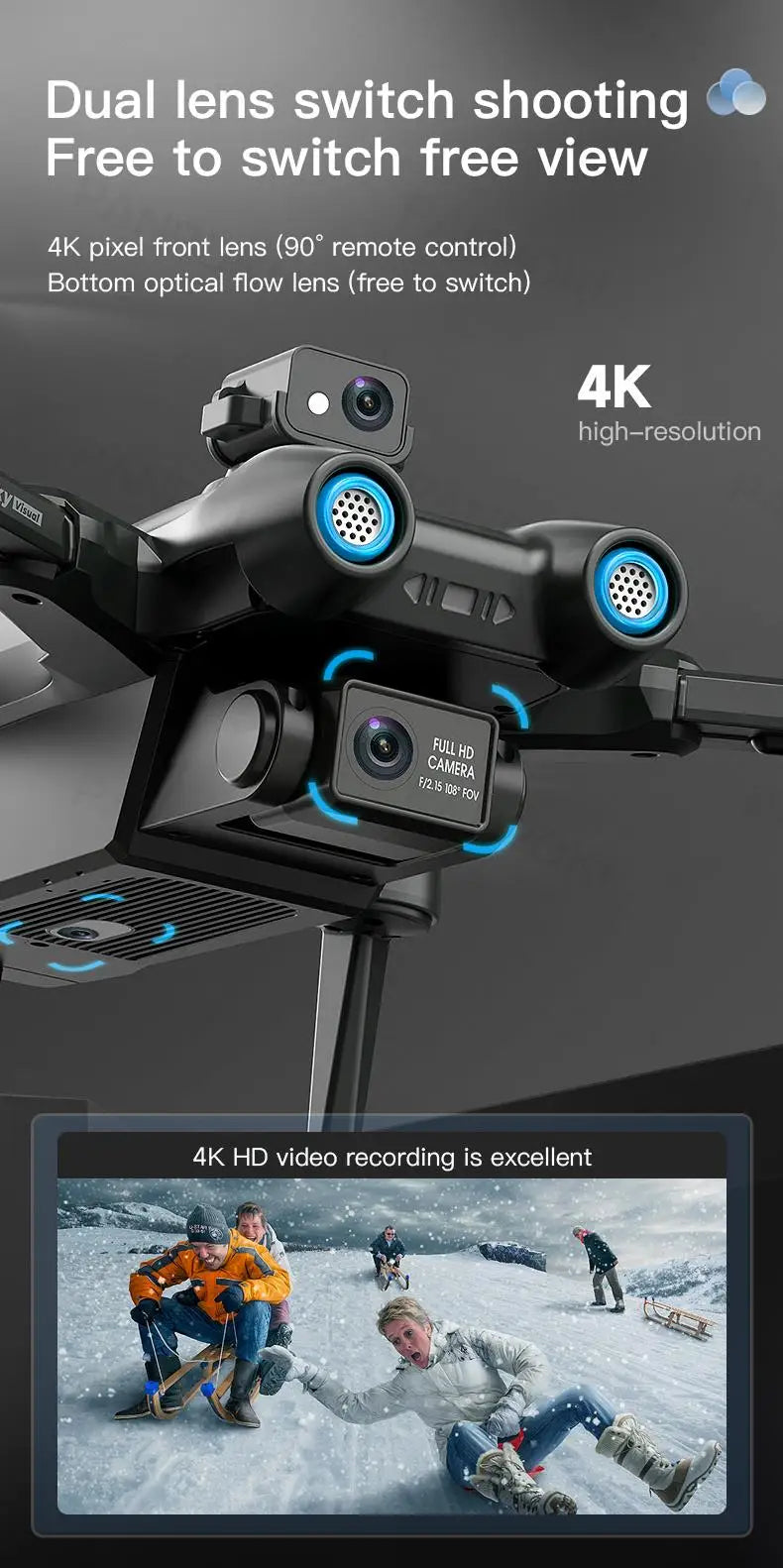 AE6 Max Drone, AK high-resolution V Hd FOv 4K HD video recording is excellent 