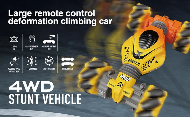 4WD RC Car Toy 2.4G Radio Remote Control Cars, large remote control deformation climbing car 2I0h GRAVITT SEnSOR 