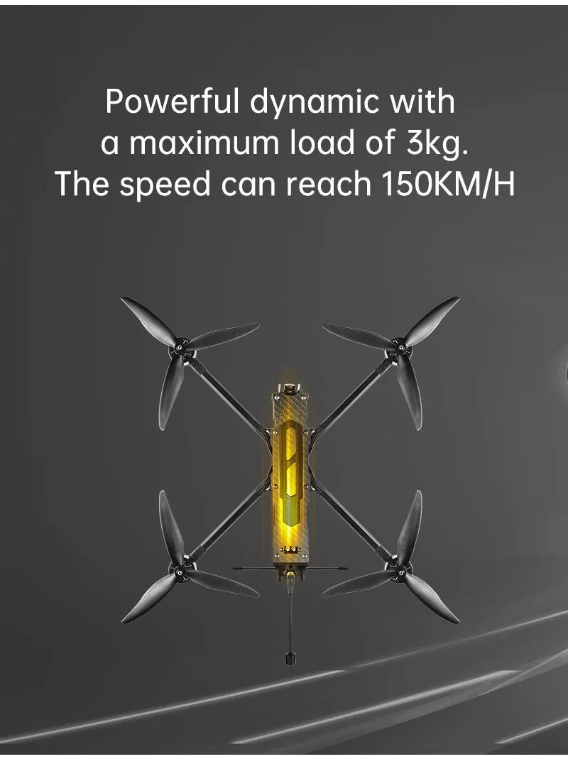 SEQURE Bkli8 8 inch FPV, SEQURE Book8 drone features 22KM range, 2KG payload capacity, and supports high-speed racing with 5.8G VTX.