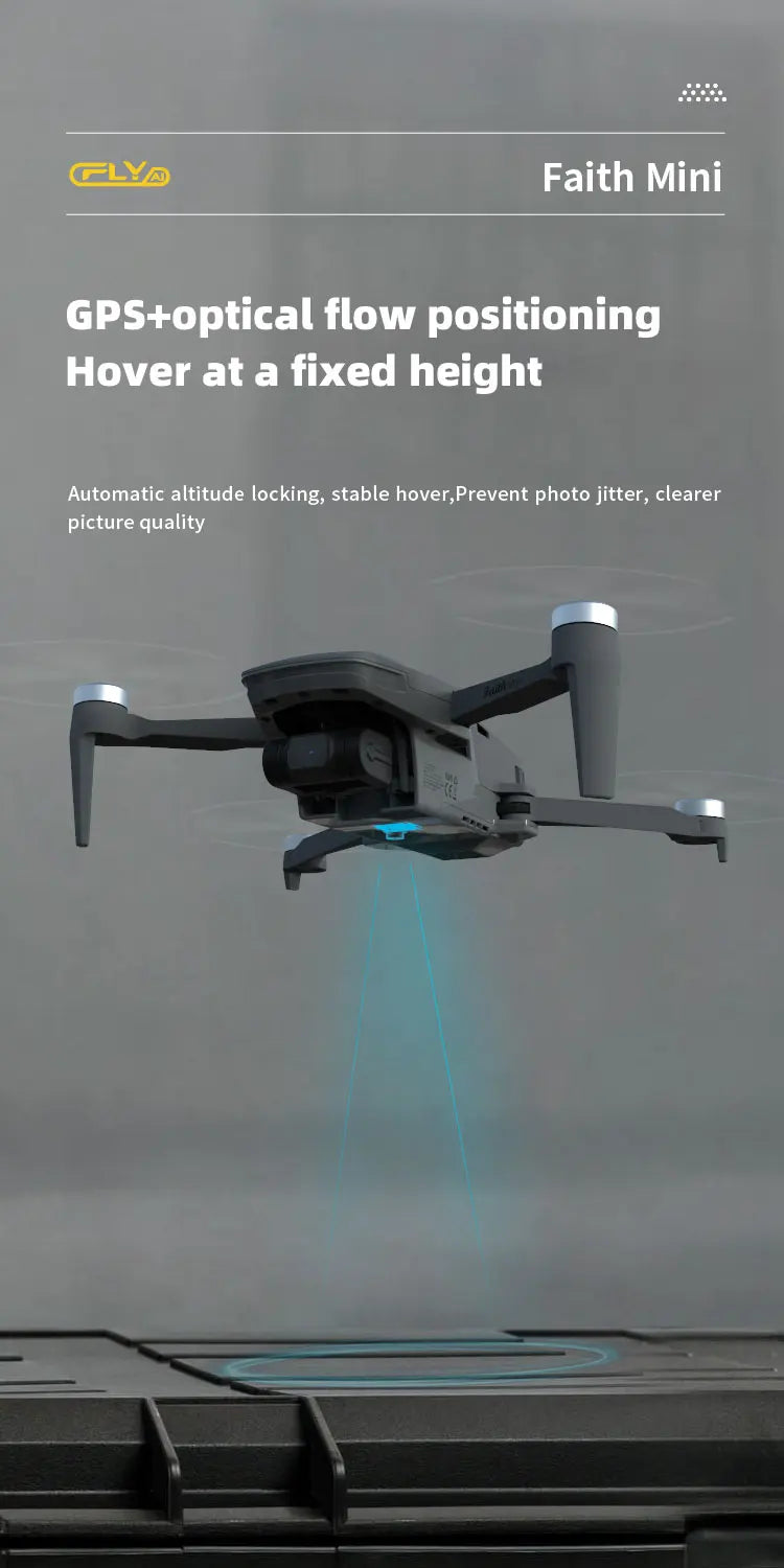 CFLY Faith MINI Drone, CLYD Faith Mini GPS+optical flow positioning Hover at a fixed height Automatic