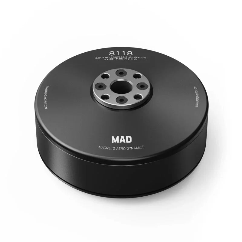 MAD 8118 IPE Drone Motor, High-performance drone motor with KV80/KV100 options and 14.5kgf thrust force for aerial use.