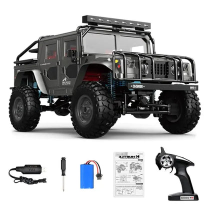 JJRC Q121 RC CAR 1:12 4WD Off-Road Hummer-Style, Metal Chassis, 370 Motor, LED Lights, 2.4GHz, 7.4V Battery