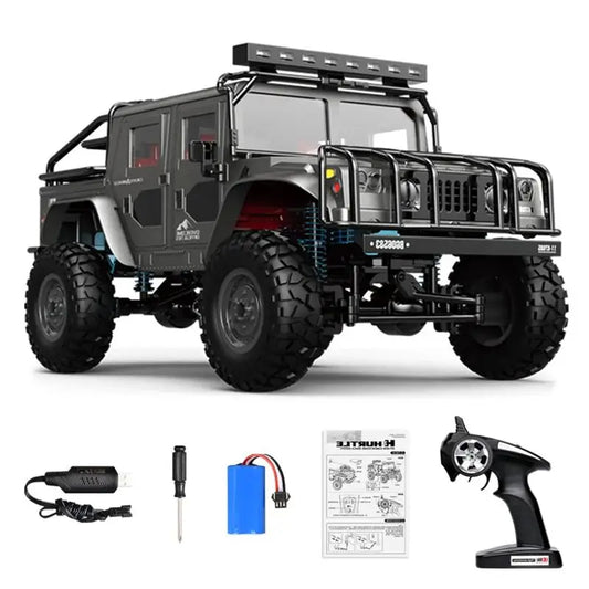 JJRC Q121 RC CAR 1:12 4WD Off-Road Hummer-Style, Metal Chassis, 370 Motor, LED Lights, 2.4GHz, 7.4V Battery