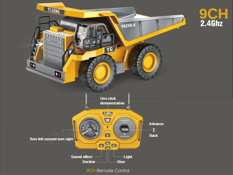 Advance Back Tum left servant tum right Sound effect Light Decline Rise 9CH Remote