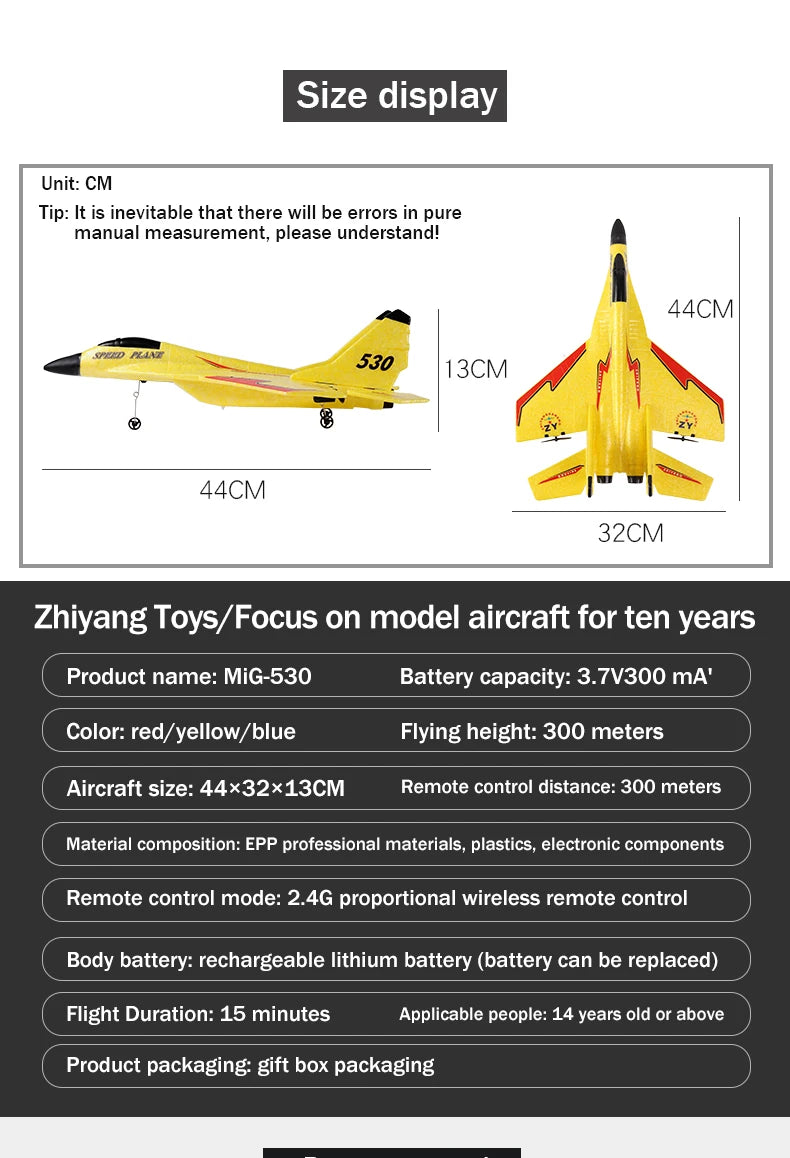 MiG-530 RC Foam Aircraft, Zhiyang Toys/Focus on model aircraft for ten
