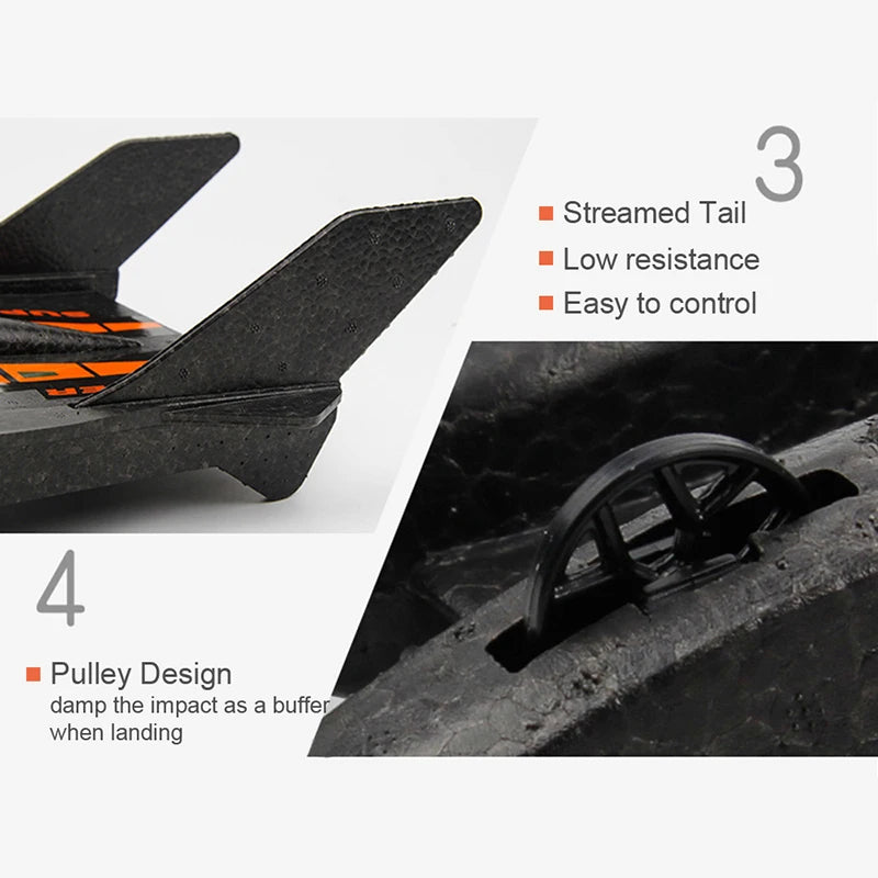 Fx815 Rc Aircraft, 3 Streamed Tail Low resistance Easy to control 4 Pulley Design damp the impact as
