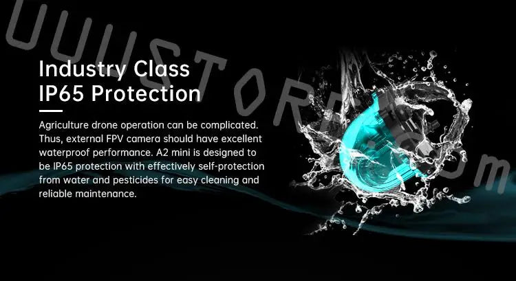 SIYI A2 mini Ultra Wide Angle FPV Gimbal Single Axis Tilt with160 degree FOV 1080p Starlight Camera Sensor IP67 Waterproof 11 external FPV camera should have excellent waterproof performance . A2 mini is designed to be