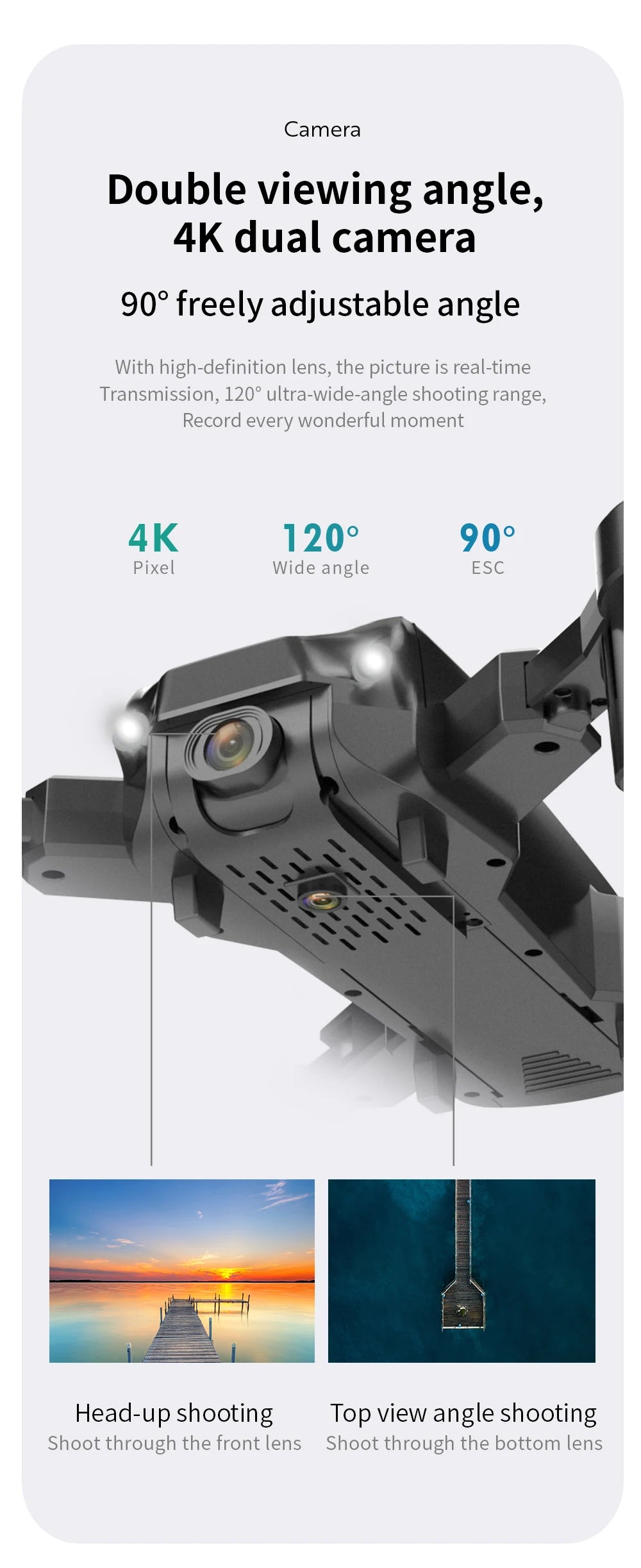 S27 Drone - RC Quadcopter Helicopter with 4K HD Camera Optical flow WIFI FPV Racing Dron Wide Angle Foldable Toy RTF 8 S27 Drone, 4k dual camera 90' freely adjustable angle with high-defini