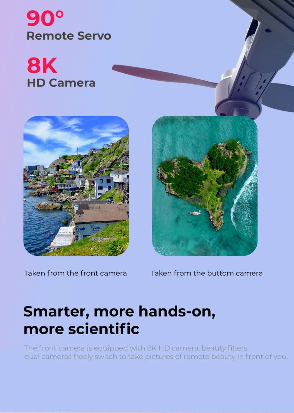 HJ90 PRO GPS Drone - 8K HD Dual HD Camera Obstacle Avoidance Flighting Time 35Min 5G WIFI FPV Foldable Quadcopter RC Dron Gifts Professional Camera Drone 32 HJ90 PRO GPS Drone, front camera is equipped with 8K HD camera, beauty filters, dual cameras freely switch to take