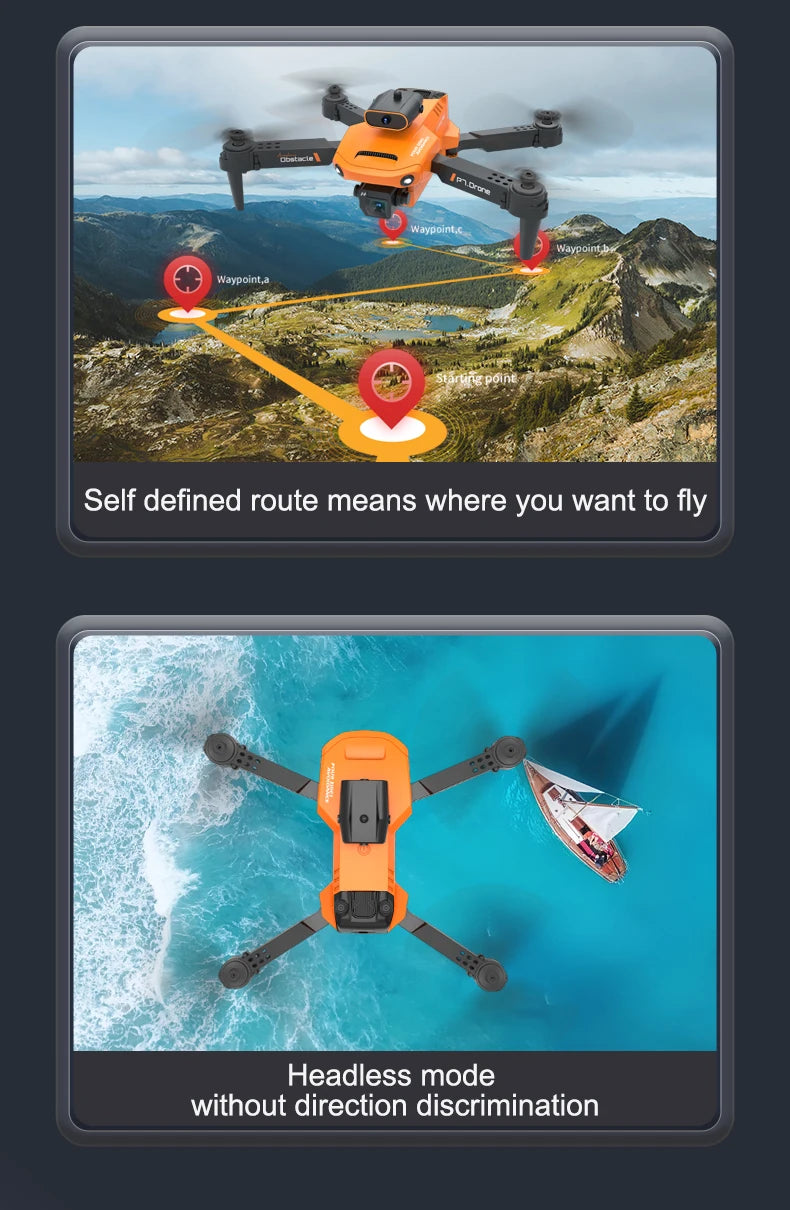 KBDFA NEW P7 Mini Drone - 4k Camera Drone FPV Obstacle Avoidance Professional Quadcopter RC Helicopter Drone Children's Toy Gift 44 KBDFA NEW P7 Mini Drone, gontoclo waypoint c,waypoint b,