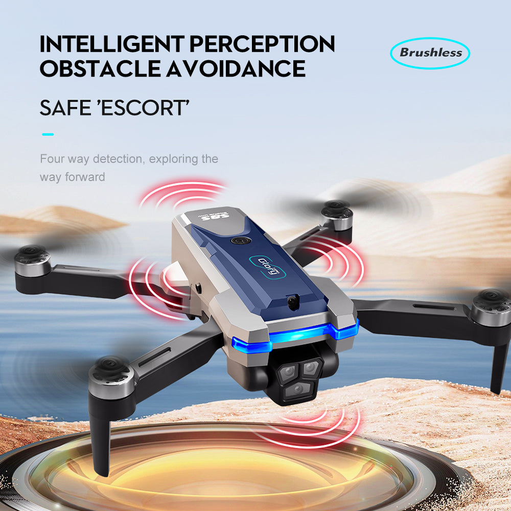 LS S8S Drone - 2.4G optical flow three-camera brushless drone with dual lens WIFI professional aerial photography drone 44 LS S8S Drone, intelligent perception brushless obstacleavoidance safe 'escort