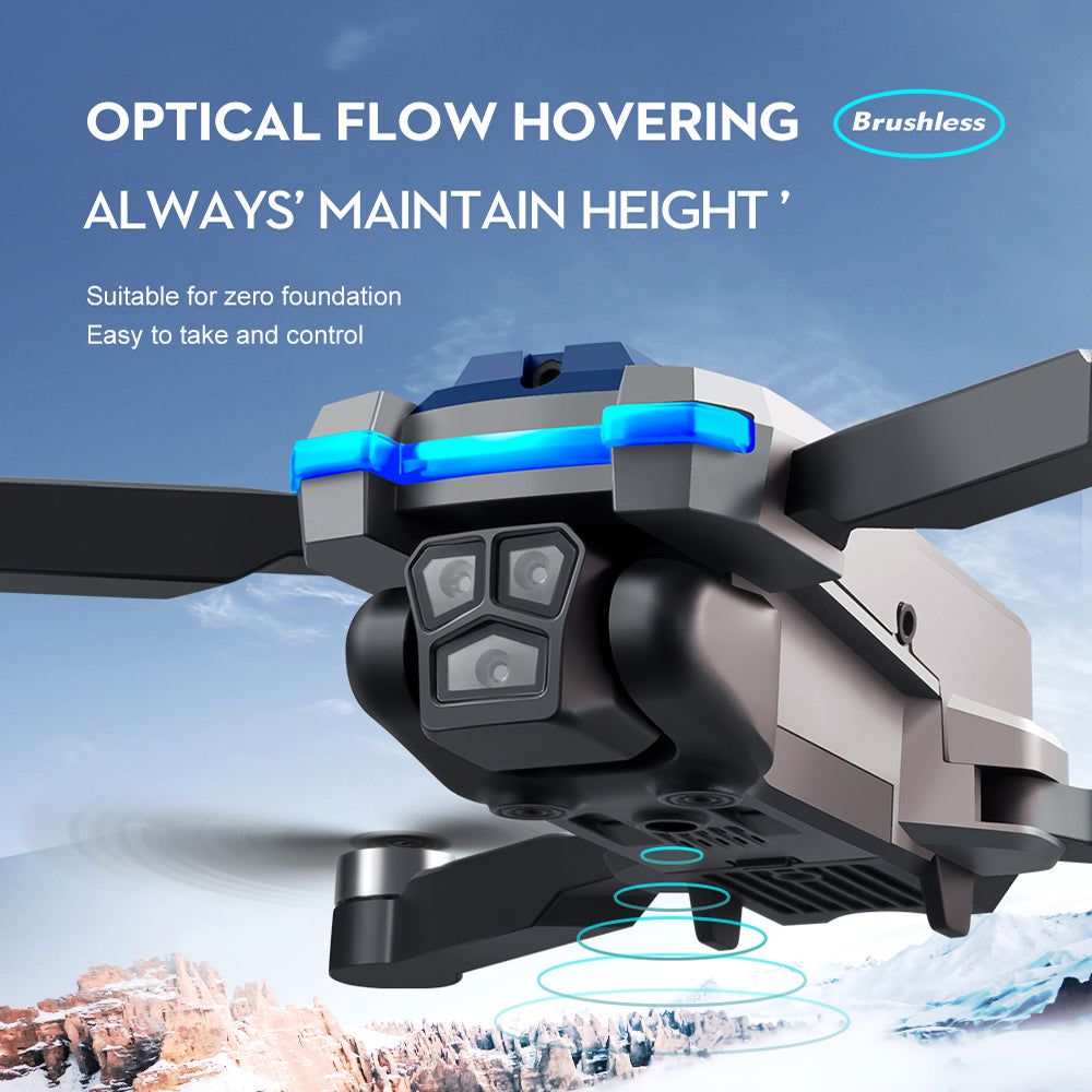 LS S8S Drone - 2.4G optical flow three-camera brushless drone with dual lens WIFI professional aerial photography drone 46 LS S8S Drone, optical flow hovering brushless always' maintain height suitable for zero foundation