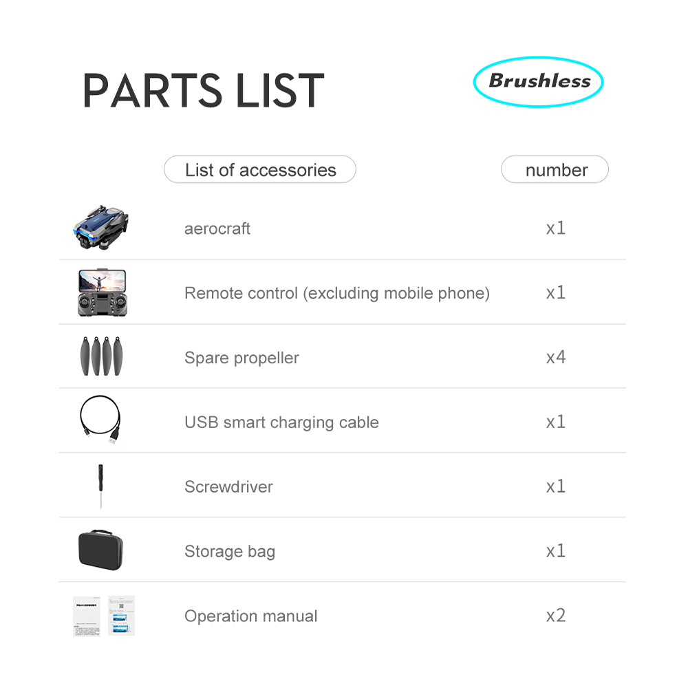 LS S8S Drone - 2.4G optical flow three-camera brushless drone with dual lens WIFI professional aerial photography drone 53 LS S8S Drone, parts list brushless list of accessories number aerocraft xl remote