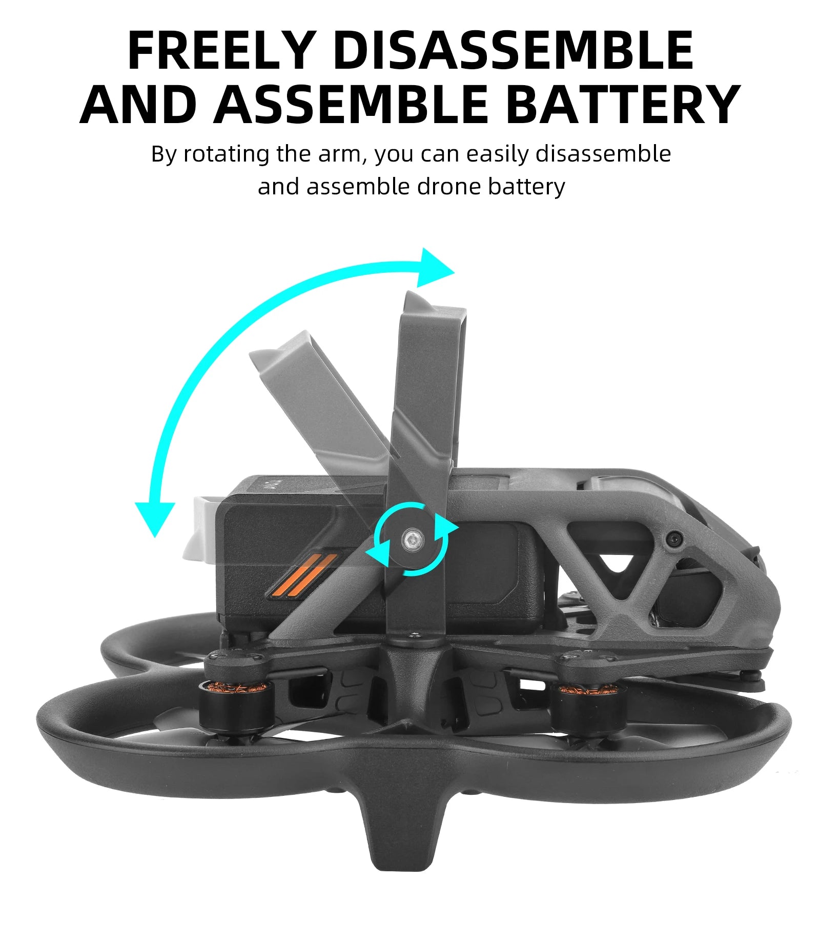 Battery Anti-release Buckle, drone battery 5 is easy to disassemble and assemble . by rotating the arm, you