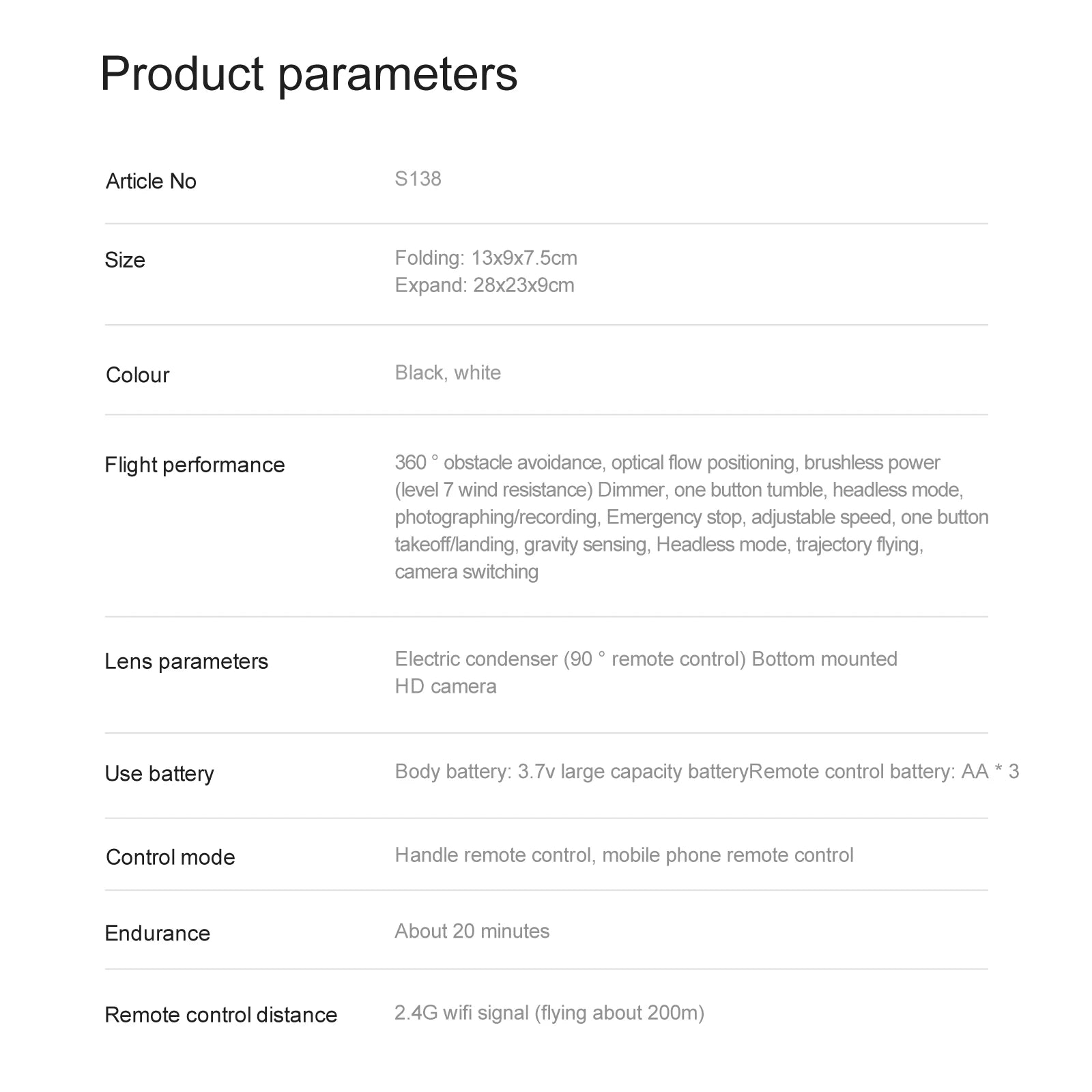 S138 Drone - GPS 8K Professional Dual Camera 5G Wifi FPV Obstacle Avoidance Folding Quadcopter Remote Control Distance 3000M Gift Toy 43 S138 Drone, flight performance 360 obstacle avoidance, optical flow positioning, brushless power