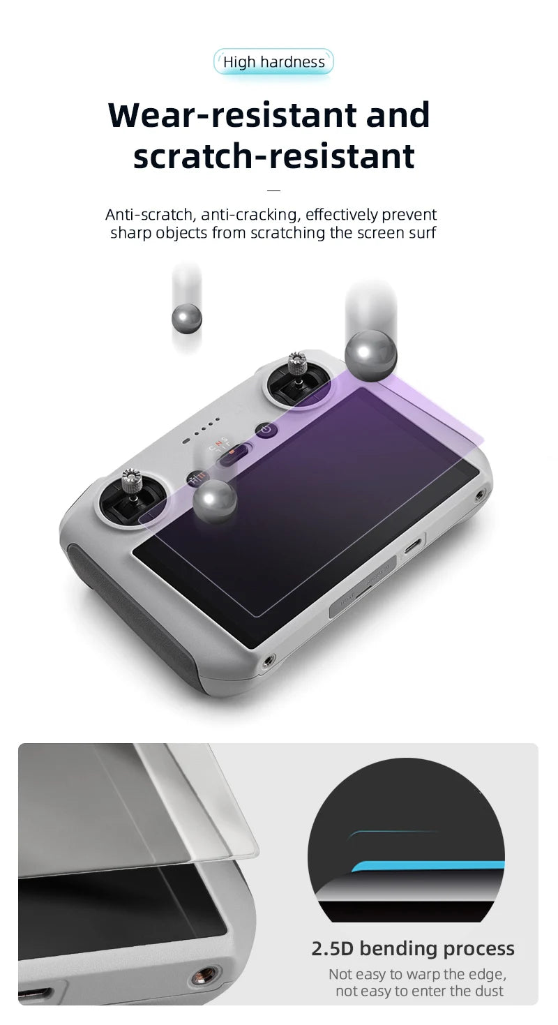 Anti-UV Tempered Glass Film for DJI Mini 3 PRO Remote Control With Screen HD Film Protective Film Anti-Scratch Accessories 15 high hardness Wear-resistant and scratch-resistant, effectively prevent sharp objects from scratching the