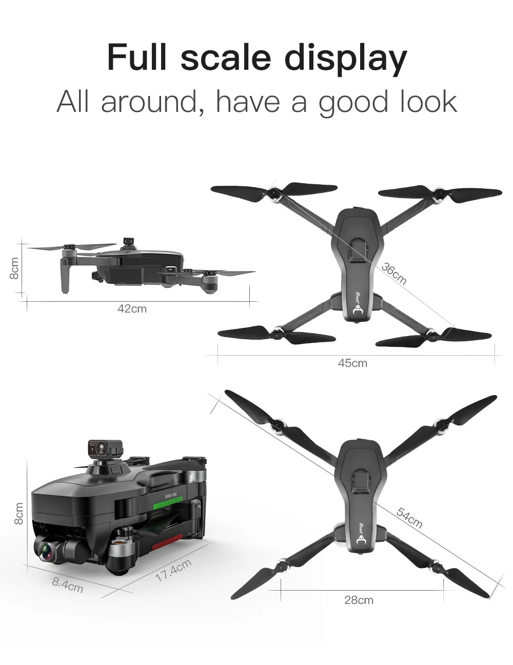 HGIYI SG906 MAX2  Drone, if an obstacle is detected within 20 meters, the remote control will issue an alarm .