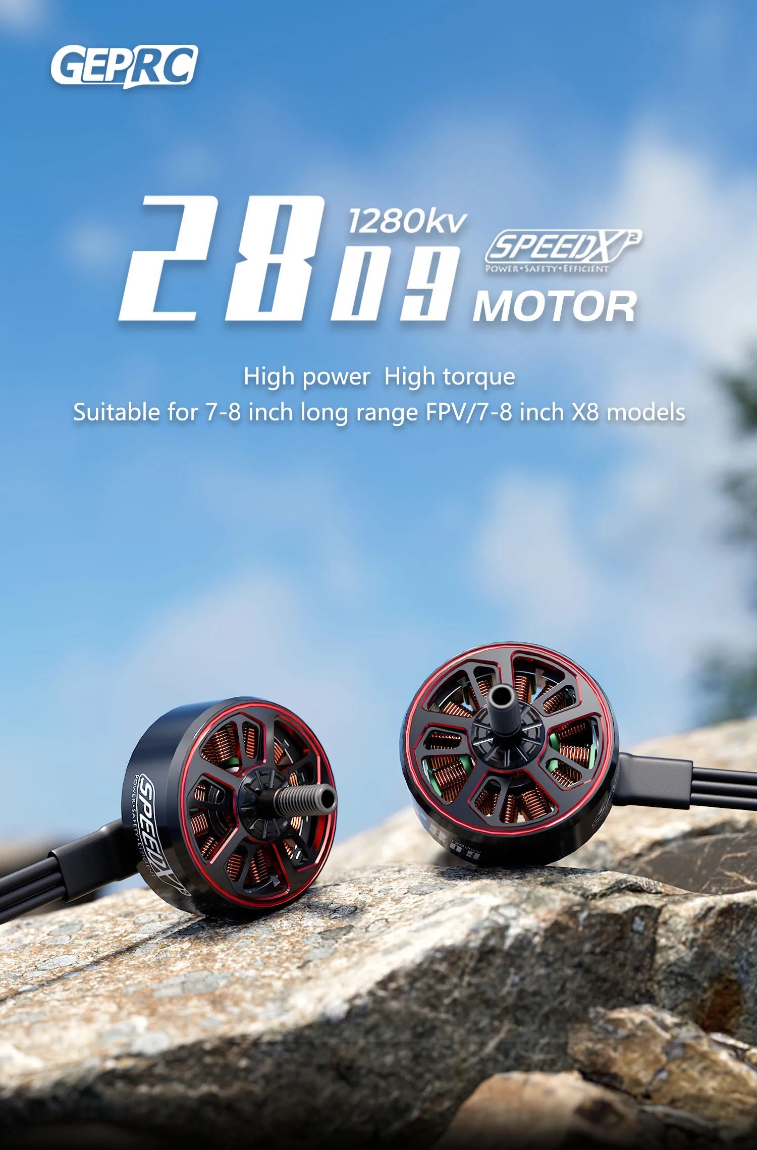 GEPRC SPEEDX2 2809 1280KV Motor - MOZ7 7-8 Inch Large FPV Drone 6S Brushless Motor FPV RC Multicopter Racing Drone Parts DIY PART 8 GEPRC SPEEDX2 2809 1280KV Motor, GEPRC 1280kv 2Xua pawcn GSPEED