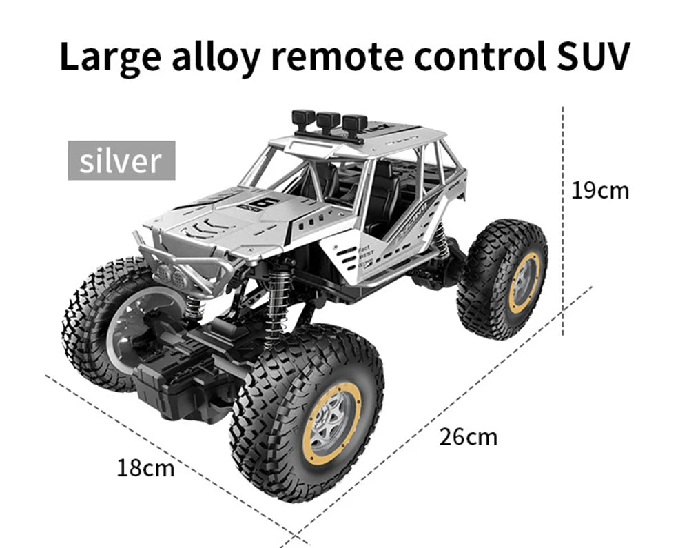 Large alloy remote control SUV silver 19cm 26cm 18c