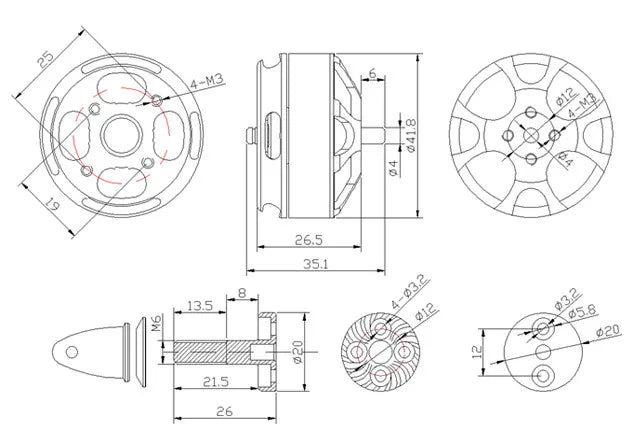 uuustore 1/2/4PCS SUNNYSKY X3508S