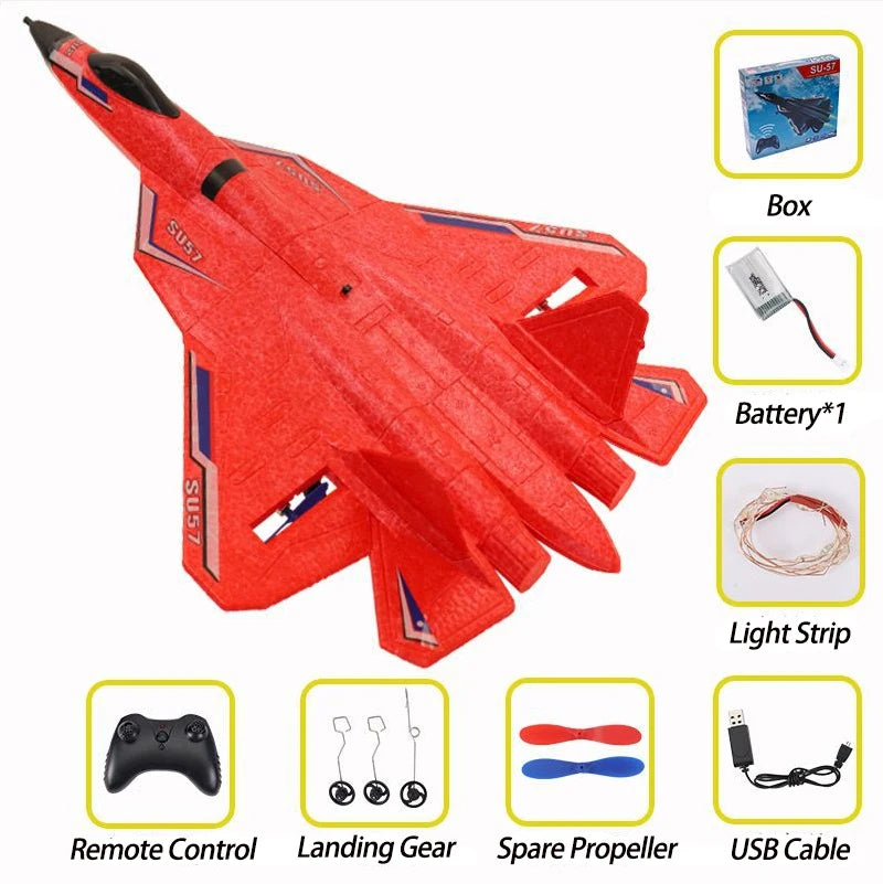 SU-35 Plane RC Foam Aircraft , Box Battery*1 Light Strip Remote Control Landing Gear Spare Propeller USB Cable 3u