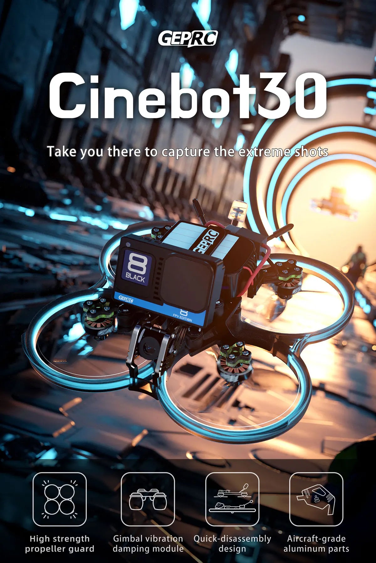 GEPRC Cinebot30 HD - Walksnail Avatar FPV Drone HD 3inch 6S FPV Drone ELRS 2.4 G TBS NanoRX Avatar goggles combo Vista System 12 GEPRC Cinebot30 HD - Walksnail Avatar FPV, GEPRC Cinebot30 HD, GEPRC Cinebot3o Take you there to capture the exitreme shots 8