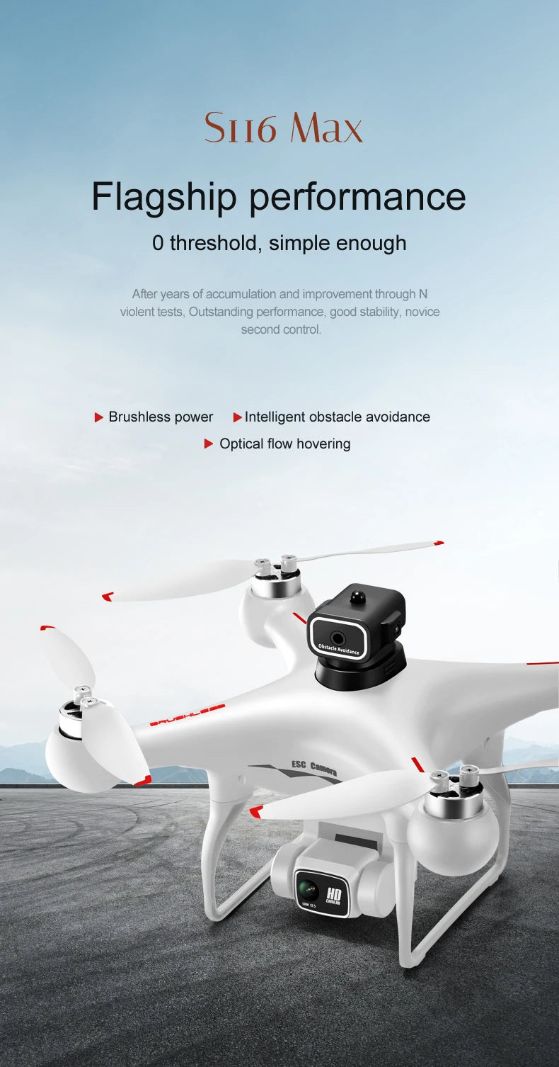 S116 MAX Drone, Stable flight, advanced sensors, and easy control make this drone perfect for beginners and pros alike.