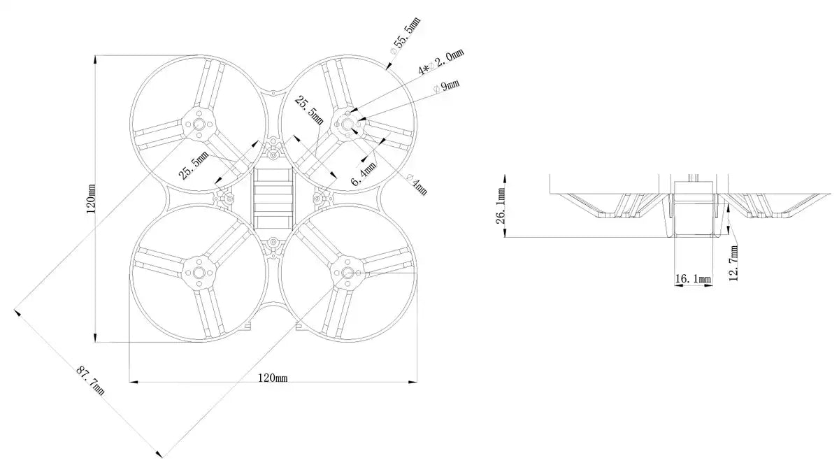 BETAFPV Meteor85 Brushless Whoop Frame 2022 11 the new design frame reserves a battery slot, making it convenient free from the battery strap