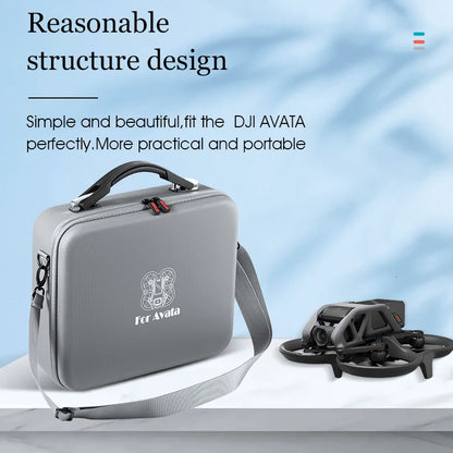 Simple, stylish design fits DJI AVATA perfectly; portable case with strap for practical use.