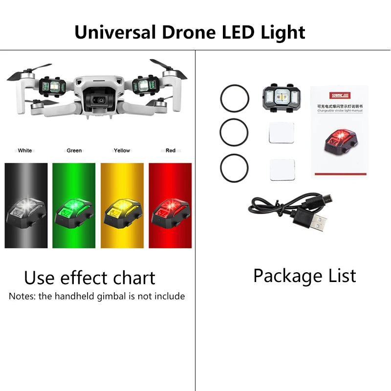 Lumière stroboscopique STARTRC pour drone, 6 LED, visibilité 5 km — Feux clignotants pour DJI Mini 4 Pro/Air 3/Mini 3/2/Air 2S