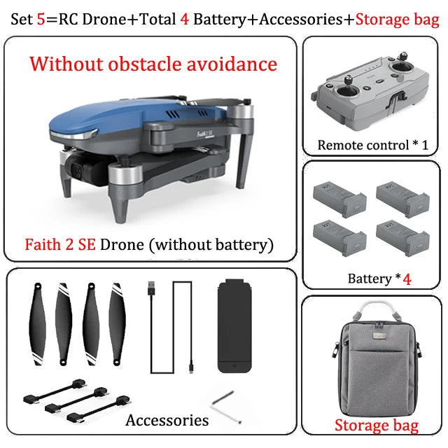 C-Fly Faith 2 SE Drone, High-end drone with 3km range, 4K camera, and advanced features like 3-axis gimbal and obstacle avoidance.