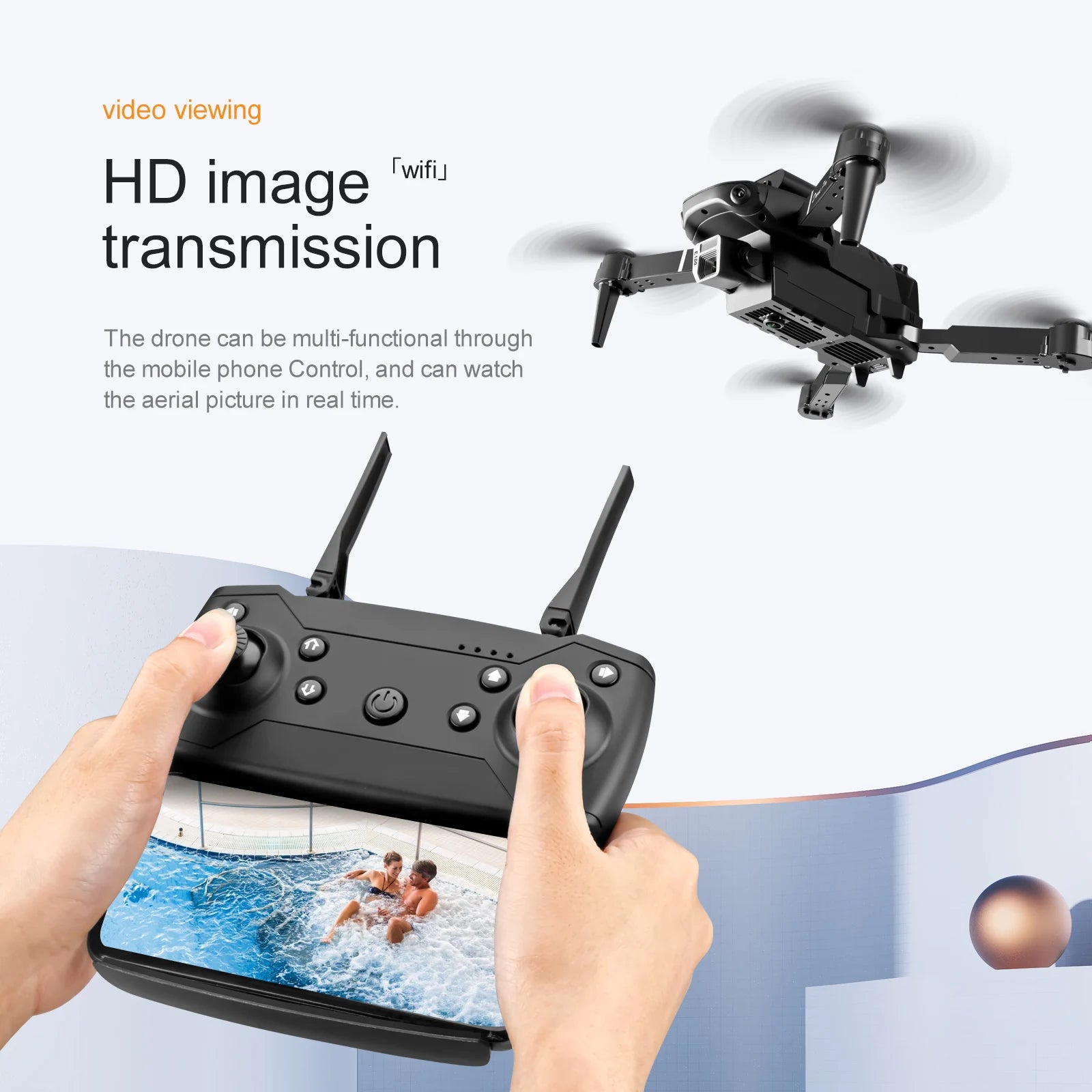 KBDFA E100 Mini Drone, the drone can be multi-functional through the mobile phone control .