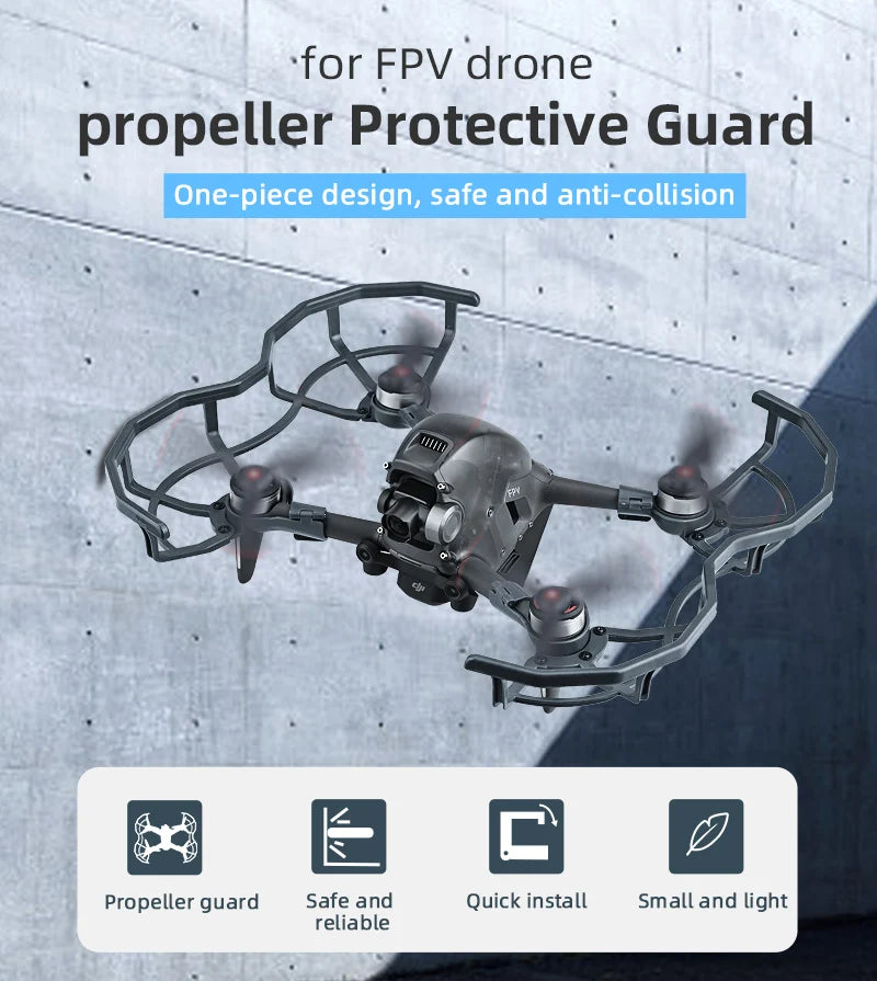 DJI FPV Propeller Guard Lens Cover Cap Antenna Signal Extender Landing Gear Propeller Box for DJI FPV Comb Drone Accessories 21 DJI FPV Propeller, FPV drone propeller Protective Guard One-piece design, safe and anti-c