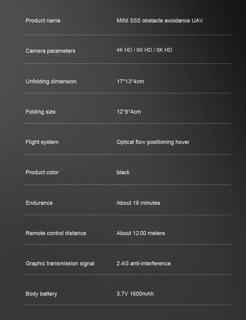 S5S Drone - 4k Profesional 8K HD Camera Obstacle Avoidance Aerial Photography Brushless Foldable Quadcopter 1.2km 38 S5S Drone, mini sss obstacle avoidance uav camera