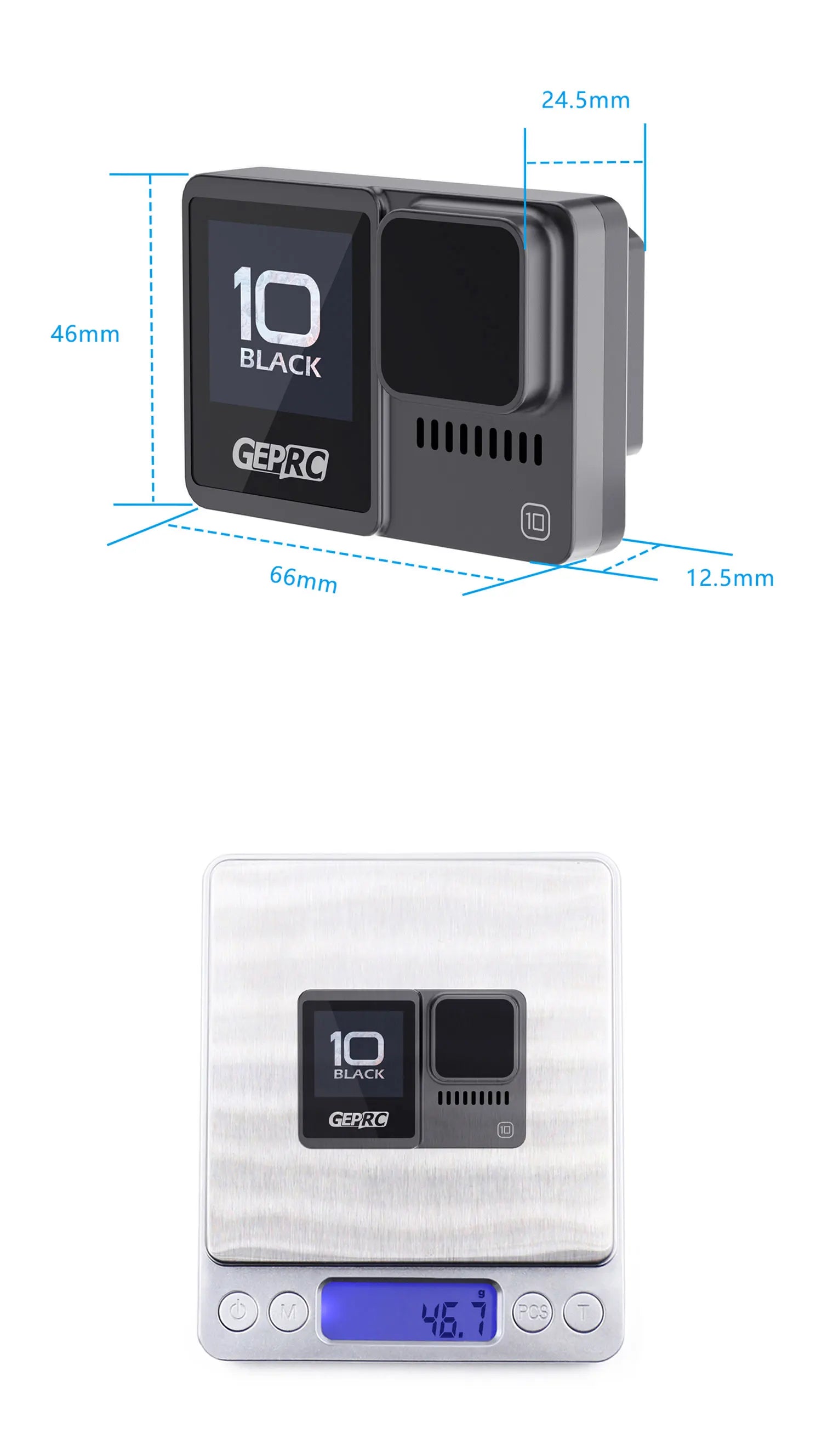 GEPRC Naked Camera GP11 - Full Action Camera GP9/GP10/GP11 Ultimate Fpv 4K 5K Suitable for CineLog 35 Cinebot MAKE5 RC FPV Drones 25 GEPRC Naked Camera, 24.5mm 46mm 10 12.5mm 10 BLACK GEPRC (PCS BLACK G