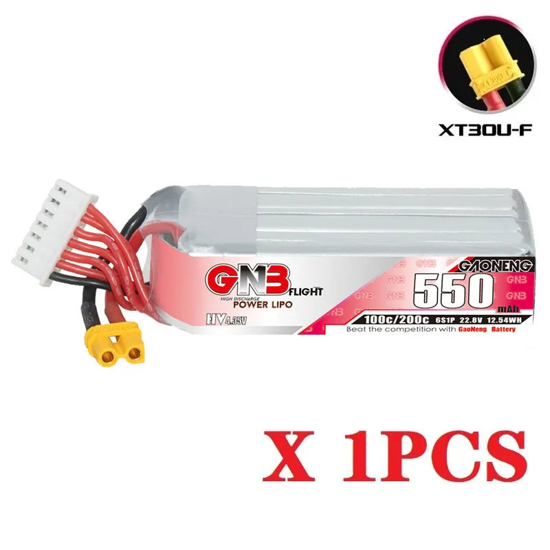 GaoNeng GNB 6S HV 22.8v 550mAh 200C Lipo Battery, GN3 Flight Power 22.8V 550mAh LiPo battery offers exceptional performance and reliability.