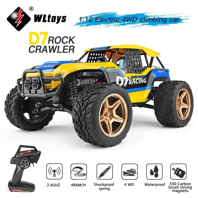 WLTOYS 12402 104311 12429 1:12 Rock Crawler RC Gari 50km/H 4WD Umeme kasi ya kasi gari mbali-barabara Drift kudhibiti watoto toy toy