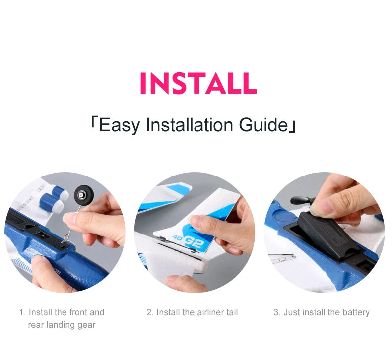 G2 RC airliner Glider - 2 Channel Remote Control Aircraft Hand Throwing Radio Control Plane Foam Resistant Outdoor Airplane Toys 19 G2 RC airliner Glider, TEASY INSTALL TEasy Installation Guidej .