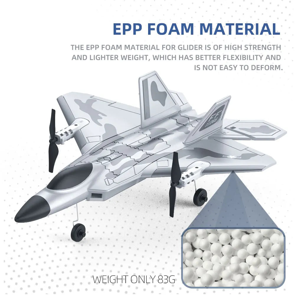 BM16 F22  RC Foam Plane, EPP FOAM MATERIAL FOR GLIDER IS OF HIGH STRENGTH AND