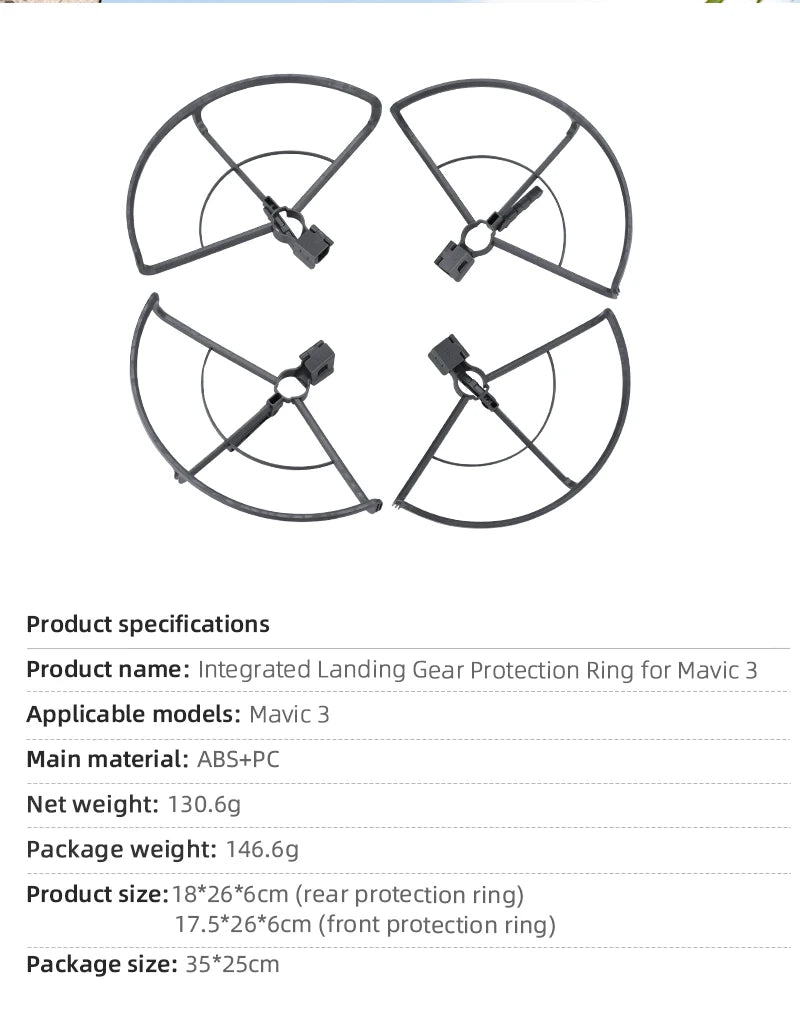 Propeller Protector for DJI Mavic 3 Classic, Integrated Landing Gear Protection Ring for Mavic 3 Applicable models: mavic 3