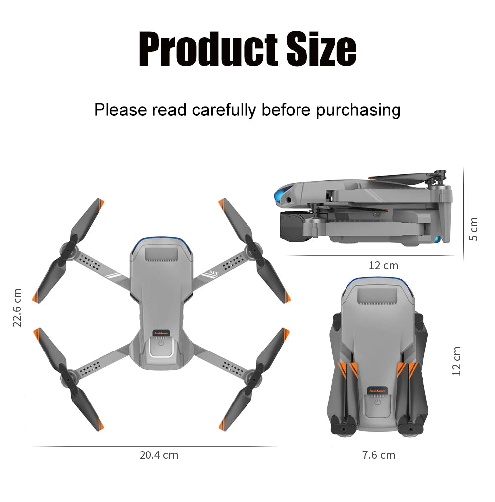 XT9 Mini Drone - 4K Double Camera FPV Drone Smart Obstacle Avoidance Drones Foldable Optical Flow RC Helicopter Toy 35 XT9 Mini Drone, optical flow dual-lens aerial photography drone sold separately .