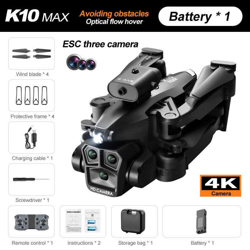 K10 MAx Drone - 4k HD Camera Obstacle Avoidance Aerial Photography