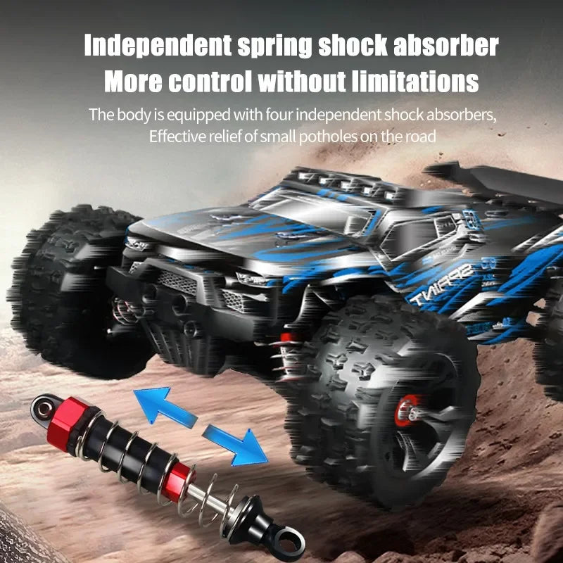 1:16 4WD RC Car, Independent spring shock absorber for better control and pothole relief