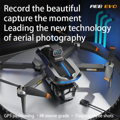AE8 EVO Drone - Dual Camera 4K Professional Positioning Aerial Photography Laser Obstacle Avoidance Gesture Photography GPS Drone